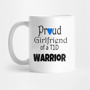 Proud Girlfriend - Black Text - Blue Heart Mug